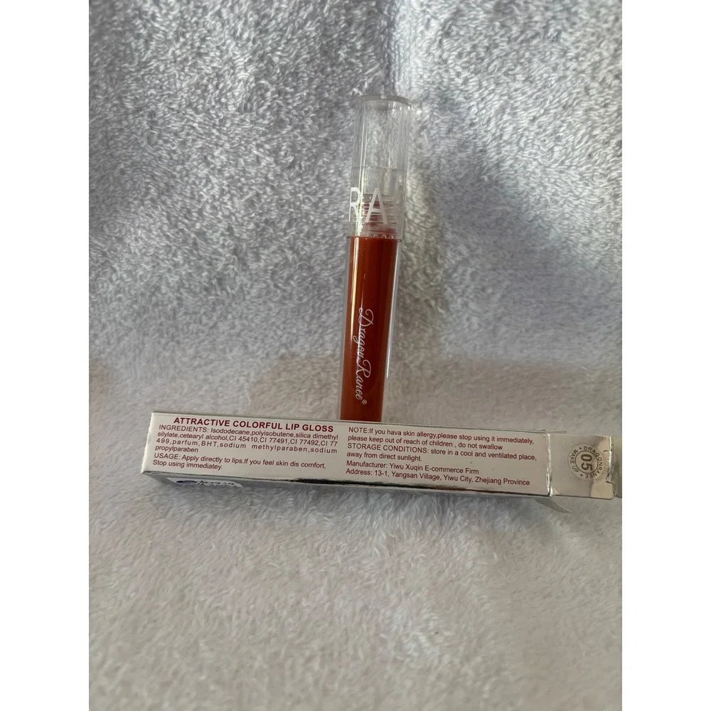 Dragon Ranee Attractive Colorful Lip Gloss Rose Brown Orange 5g New Unused